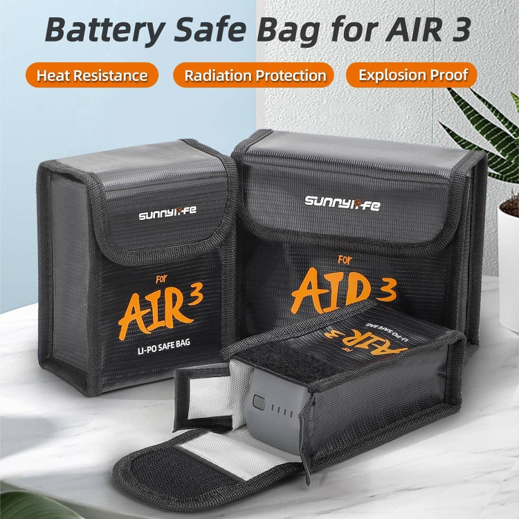 Sunnylife Battery Explosion-proof Safe Bag Protective Li-Po Safe Bag, For DJI Air 3 For 1pc Battery, For DJI Air 3 For 2pcs Batteries, For DJI Air 3 For 3pcs Batteries Sunnylife Battery Explosion-proof Safe Bag Protective Li-Po Safe Bag, For DJI Air 3 For 1pc Battery, For DJI Air 3 For 2pcs Batteries, For DJI Air 3 For 3pcs Batteries